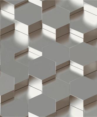 Dutch Wallcoverings Behang Galactik 3D Zeshoek Zilver L970-09