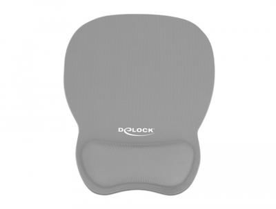 Delock 12698 Ergonomische muismat met polssteun grijs 245 x 206 mm