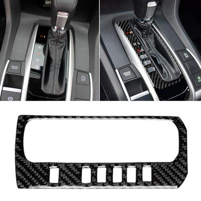 Car Carbon Fiber Gear Position Button Frame Decorative Sticker for Honda Tenth Generation Civic 2016-2019 Left Drive