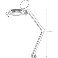 TOOLCRAFT TO-7173471 LED-loeplamp 60 SMD-LEDs 8D 3x Vergrotingsfactor=3 x 127 mm Energielabel 2021 F (A - G) - thumbnail