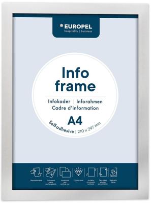 Europel zelfklevend kader ft A4, zilver, pak van 2 stuks Europel zelfklevend kader ft A4, zilver, pak van 2 stuks