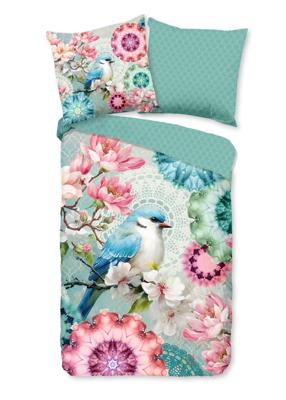 HIP Dekbedovertrek "mandalas, bloemen & vogel" - Mint - (200x200 cm) - Katoen Satijn HIP Dekbedovertrek "mandalas, bloemen & vogel" - Mint - (200x200 cm) - Katoen Satijn