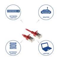 ACT DC7503 LSZH U/FTP CAT6A Datacenter Slimline Patchkabel Snagless | RJ45 Connectoren | Rood | 3 meter - thumbnail