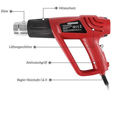 Heteluchtpistool 2000W incl Accessoires en opbergkoffer Heteluchtpistool 2000W incl Accessoires en opbergkoffer