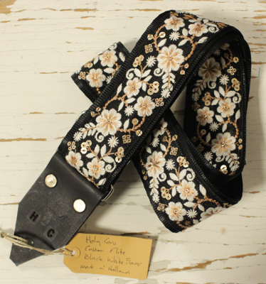 Holy Cow Straps Custom Elite Black White Flower