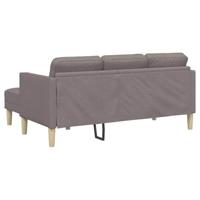 Bank 3-zits L-vormig 160 cm stof taupe - thumbnail