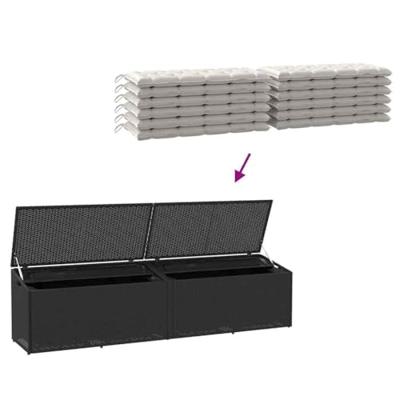 Tuinbox 220x50x58 cm poly rattan zwart Tuinbox 220x50x58 cm poly rattan zwart