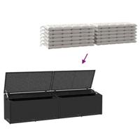 Tuinbox 220x50x58 cm poly rattan zwart - thumbnail