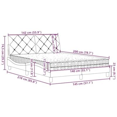 Bed met matras stof zwart 140x200 cm