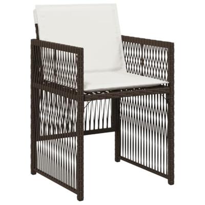 15-delige Tuinset met kussens poly rattan bruin