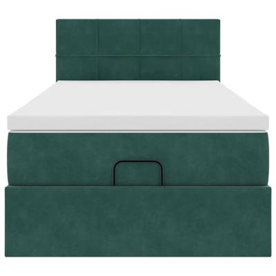 Ottoman bed met matras 100x200 cm fluweel donkergroen