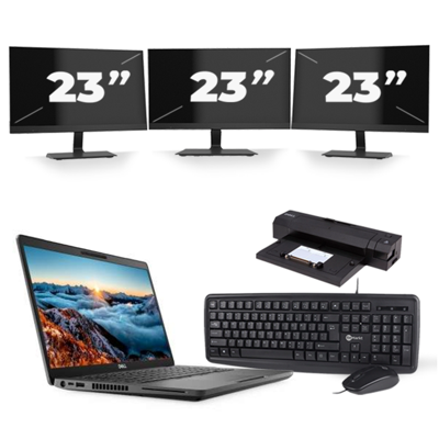 Dell Latitude 5400 - Intel Core i5-8e Generatie - 14 inch - 16GB RAM - 256GB SSD - Windows 11 + 3x 23 inch Monitor