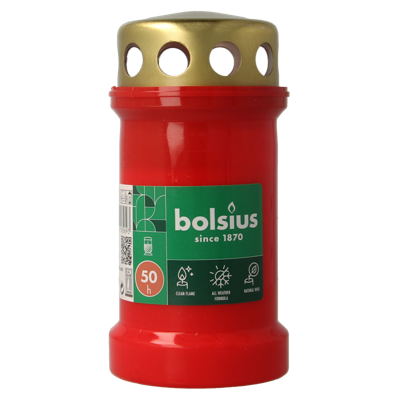 Bolsius graflicht nr.3 rood met deksel