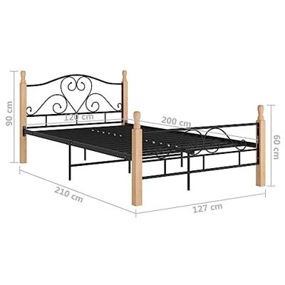 Bedframe metaal zwart 120x200 cm