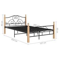 Bedframe metaal zwart 120x200 cm - thumbnail