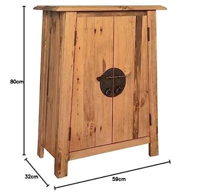 Badkamerkastje 59x32x80cm gerecycled massief grenenhout