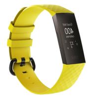 Diamond patroon siliconen polsband horlogeband voor Fitbit charge 3 (geel) - thumbnail