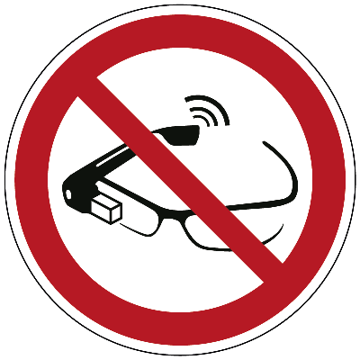 Gebruik van slimme brillen verboden - Ø 150 mm - Sticker