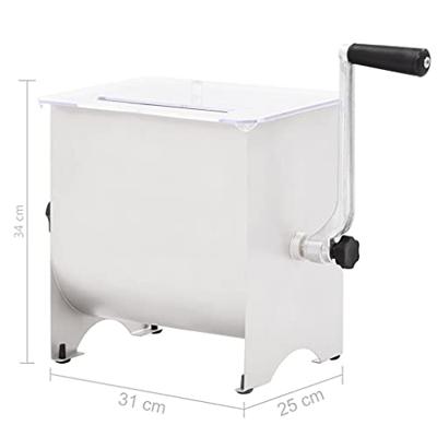 Vleesmixer handmatig 20 L roestvrij staal zilverkleurig