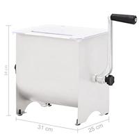 Vleesmixer handmatig 20 L roestvrij staal zilverkleurig - thumbnail