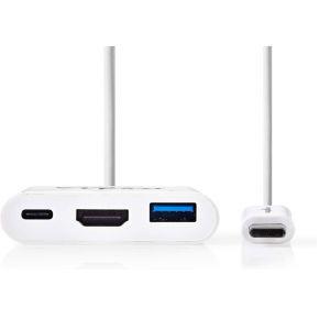 Nedis CCGB64765WT02 Usb-c-adapterkabel Type-c Male - A Female / Type-c Female / Hdmi-uitgang 0,2 M Wit Nedis CCGB64765WT02 Usb-c-adapterkabel Type-c Male - A Female / Type-c Female / Hdmi-uitgang 0,2 M Wit