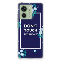 Motorola Edge 40 Silicone-hoesje Flowers Blue DTMP - thumbnail