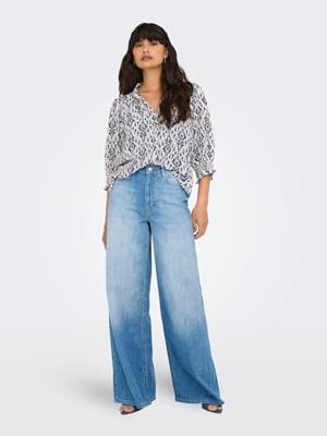 Only Onlraya 3/4 Shirt Wvn Noos T-shirts Night Sky Ocean Graphic