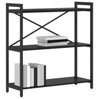 Boekenkast Zwart eiken 80 x 30 x 83 cm Bewerkt hout - thumbnail