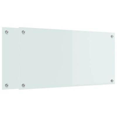VidaXL Keuken achterwand 2 pcs wit 80 x 40 cm gehard glas