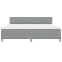 Boxspringbed met Matras Lichtgrijs 200x200 cm Stof - thumbnail