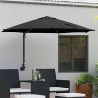 Tuinparasol Zwart en Zwart 248 x 248 x 148 cm - thumbnail