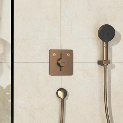 Hansgrohe DuoTurn Q kraan inbouw voor 2 functies, Brushed Bronze Hansgrohe DuoTurn Q kraan inbouw voor 2 functies, Brushed Bronze