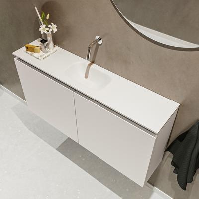 MONDIAZ TURE 100cm toiletmeubel linen. EDEN wastafel talc midden geen kraangat