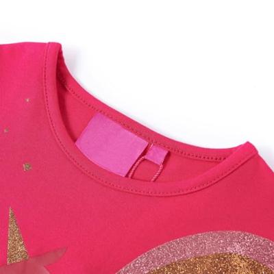 Kindershirt met lange mouwen eenhoorn 116 felroze