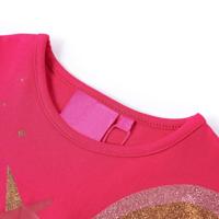 Kindershirt met lange mouwen eenhoorn 116 felroze - thumbnail