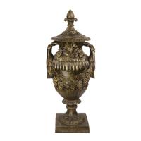 Gietijzeren sierurn op voet, brons-look - thumbnail