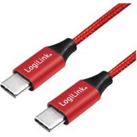 USB 2.0 aansluitkabel, USB (type C) naar USB (type C) rood, 1m - thumbnail