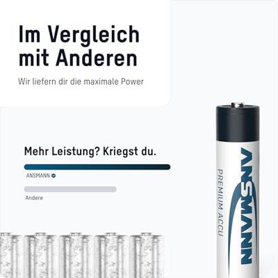 Ansmann Batterijen nimh accu micro aaa 800 mah - 4 stuks - thumbnail