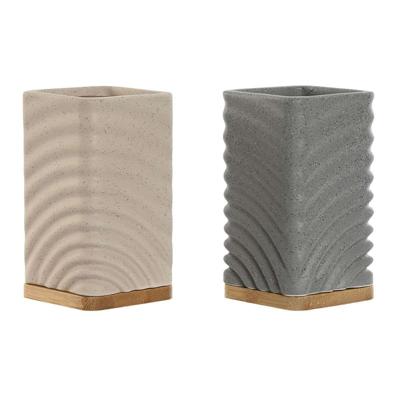 Tandenborstelhouder Home ESPRIT Grijs Crème Bamboe Dolomite 7 x 7 x 12 cm (2 Stuks) Tandenborstelhouder Home ESPRIT Grijs Crème Bamboe Dolomite 7 x 7 x 12 cm (2 Stuks)