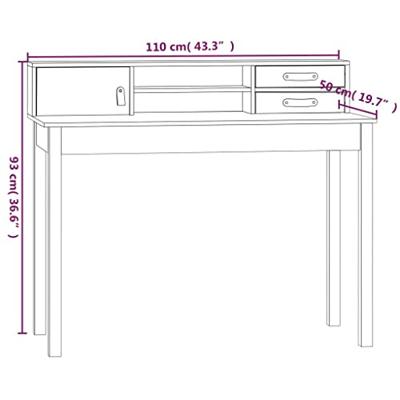 Bureau 110x50x93 cm massief grenenhout