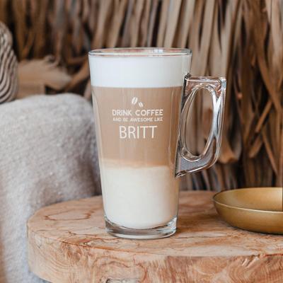 Latte Macchiato glas graveren