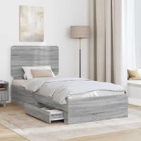 Bedframe met hoofdeinde Grijs Sonoma 90 x 200 cm Bewerkt hout - thumbnail
