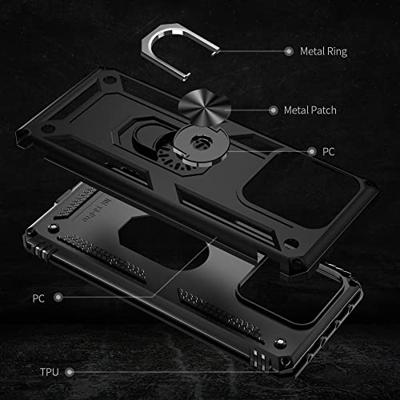 Lunso - Xiaomi 13 Pro - Armor backcover hoes met ringhouder - Zwart Lunso - Xiaomi 13 Pro - Armor backcover hoes met ringhouder - Zwart