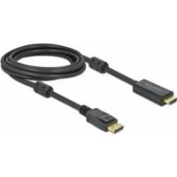 Delock 85957 DisplayPort-kabel DisplayPort / HDMI Aansluitkabel DisplayPort-stekker, HDMI-A-stekker 3 m Zwart Vergulde steekcontacten, 4K UHD - thumbnail
