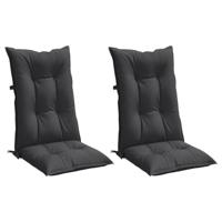 Stoelkussens 2 st hoge rug 120x50x7 cm stof gemêleerd antraciet - thumbnail
