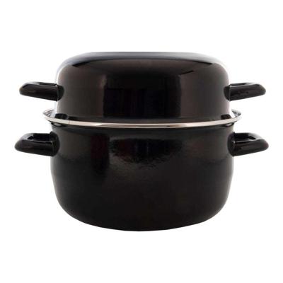 Imperial Collection Mosselpan emaille 24 cm zwart Imperial Collection Mosselpan emaille 24 cm zwart