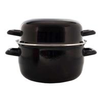 Imperial Collection Mosselpan emaille 24 cm zwart - thumbnail