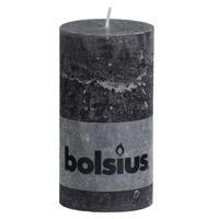 Bolsius rustieke stompkaars 13x6,8 cm antraciet - thumbnail