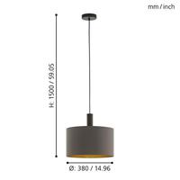 Eglo HanglampConcessa 1 38cm cappuccino met goud - 97682 - thumbnail