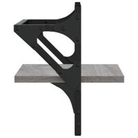 Wandschappen met stangen 2 st 30x25x30 cm grijs sonoma eiken - thumbnail